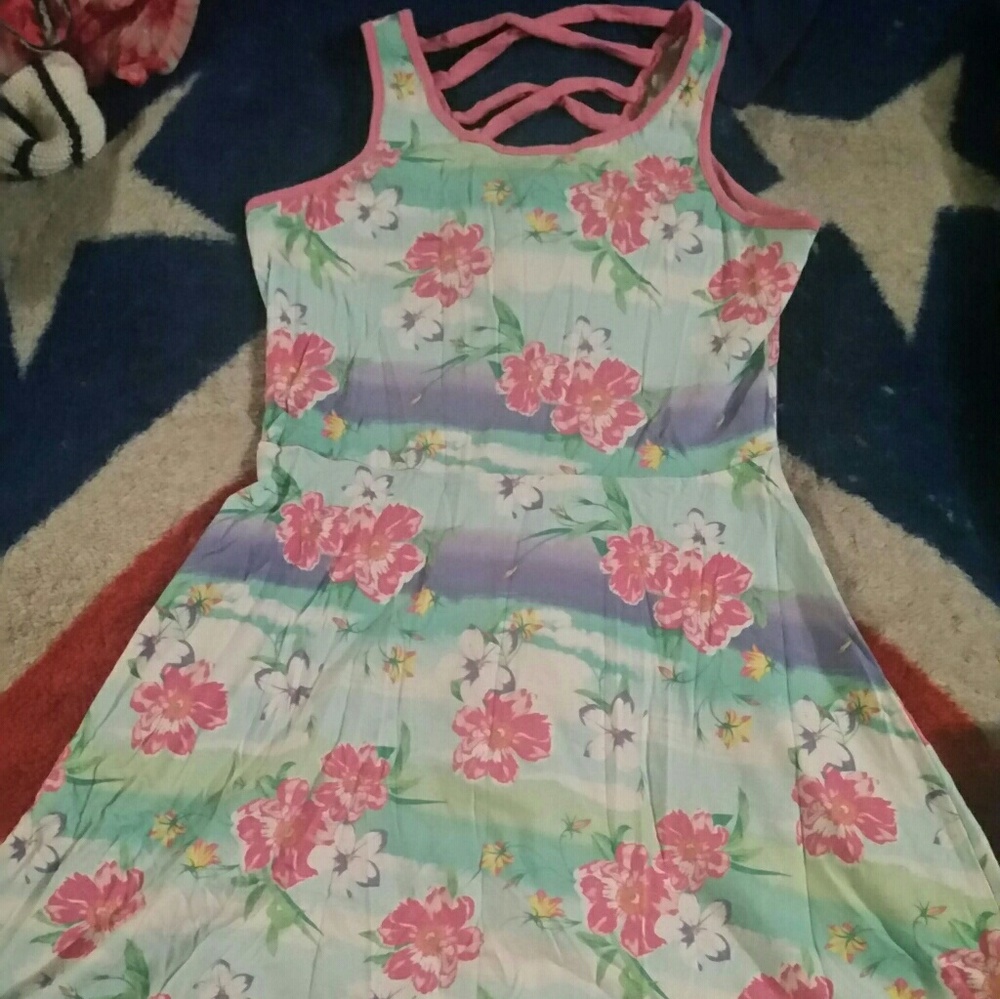 A knee length dress with flowers